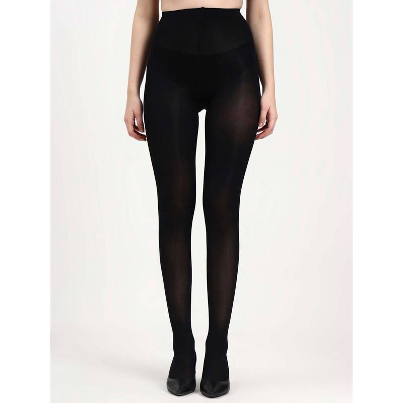 Keepfit Black Women Black Thermal Warm Solid Stocking (S)