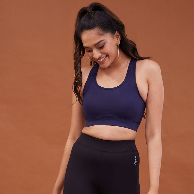 Nykd All Day Essential Cotton Sports Bra-Nyk059 Peacoat (M)