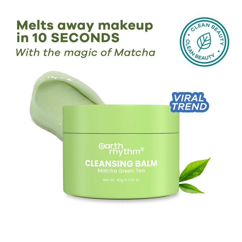 Earth Rhythm Cleansing Balm with Matcha Green Tea, Eliminates Dead Skin Cells