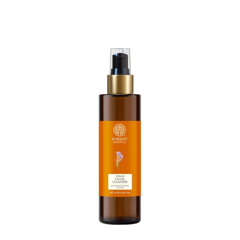 Forest Essentials Delicate Facial Cleanser with Saffron & Neem - Ayurvedic Face Wash For Oily Skin