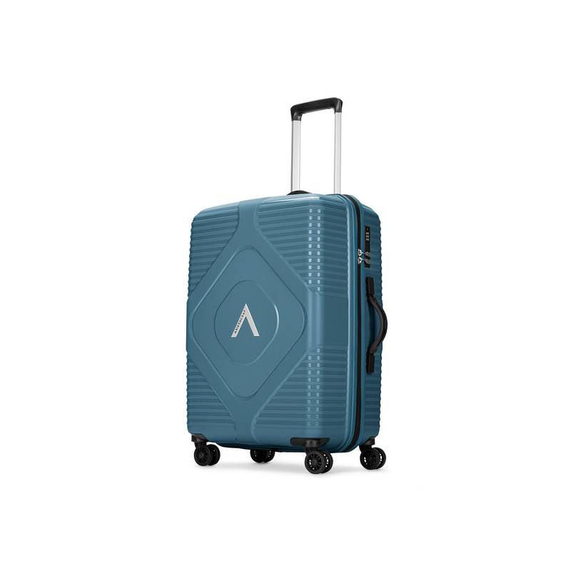 Aristocrat Unisex Crystal Hard Luggage Trolley Bag - Teal (M)