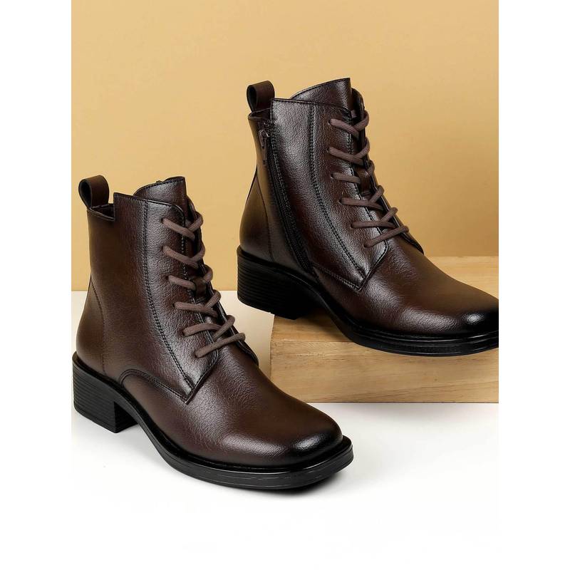 Mochi Women Brown Casual Boots (EURO 36)