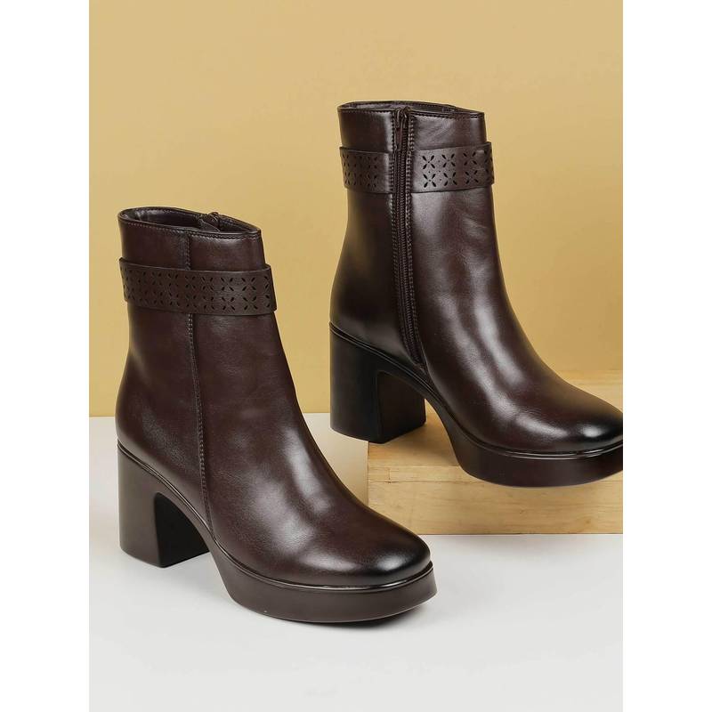 Mochi Women Brown Boots (EURO 36)
