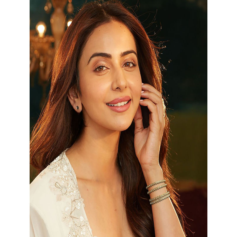 Accessher White Ad Stone Plated Kada Bangles (Pack of 4) (2.6)