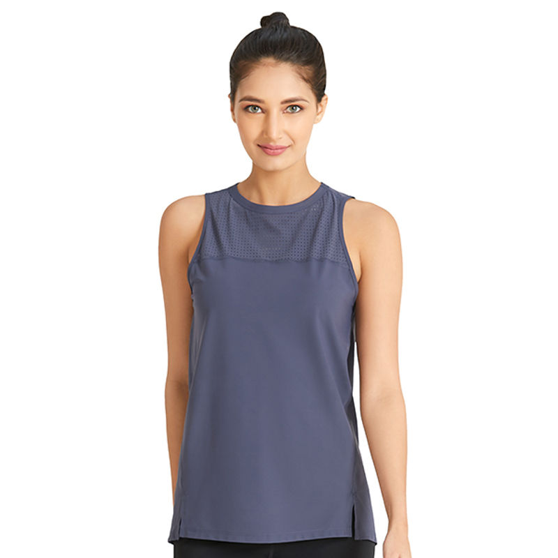 Amante Smooth And Seamless Fitness Tank Top - Blue (L)