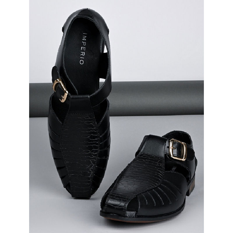 Buy Imperio Black Men Ethnic Pathani Sandals Online