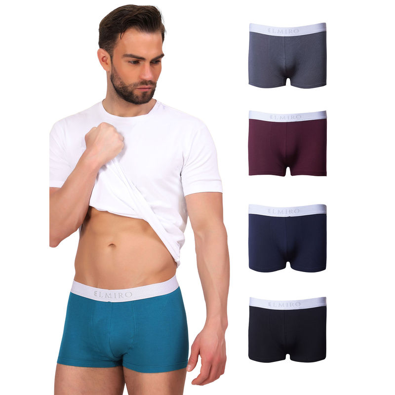 Elmiro Mens Intimo-Tech Antimicrobial Micro Modal Bold Trunk - Multicolor (Pack of 5) (L)