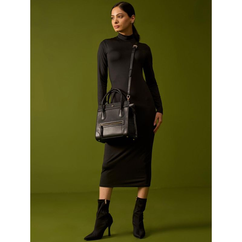 Black Elysia High Neck Sweater