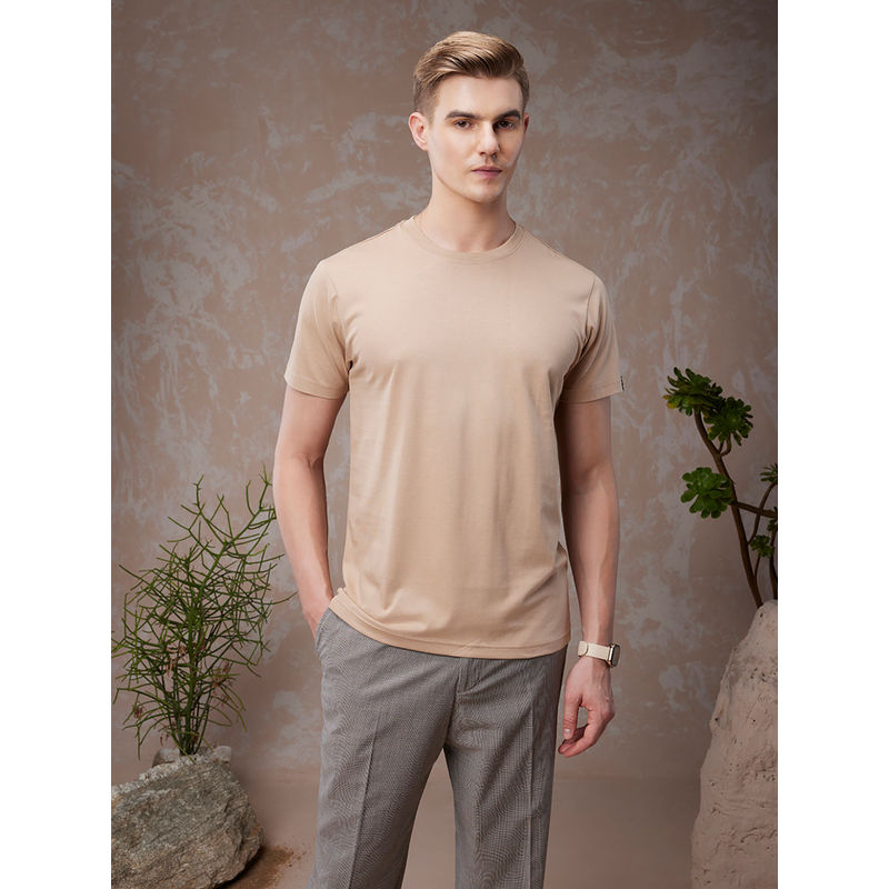 Bewakoof American Pima Mens Brown Plus Size T-Shirt (3XL)