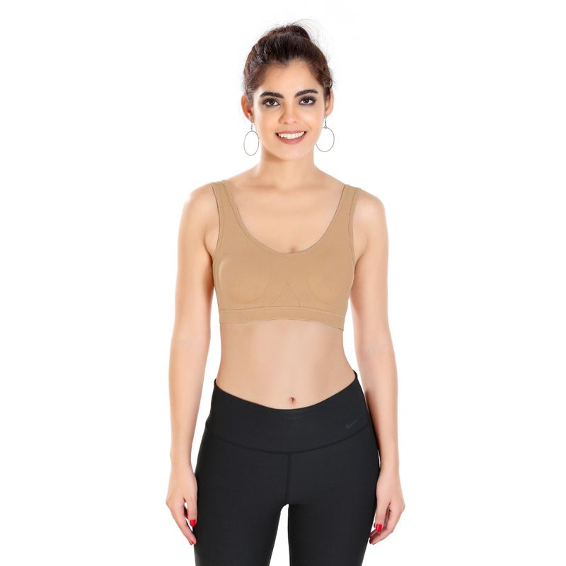 Buy Bralux T Back Sports Bras For Women With Removable Pads - Nude online