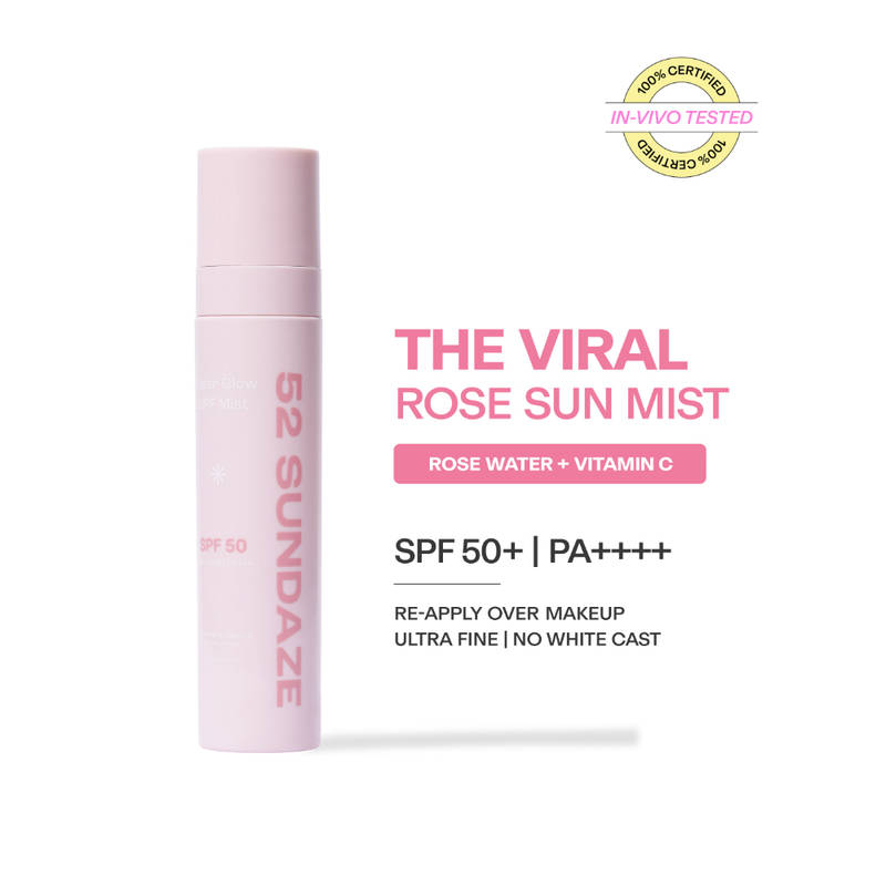 52 Sundaze Rose Water Sunscreen Mist SPF 50+ PA++++