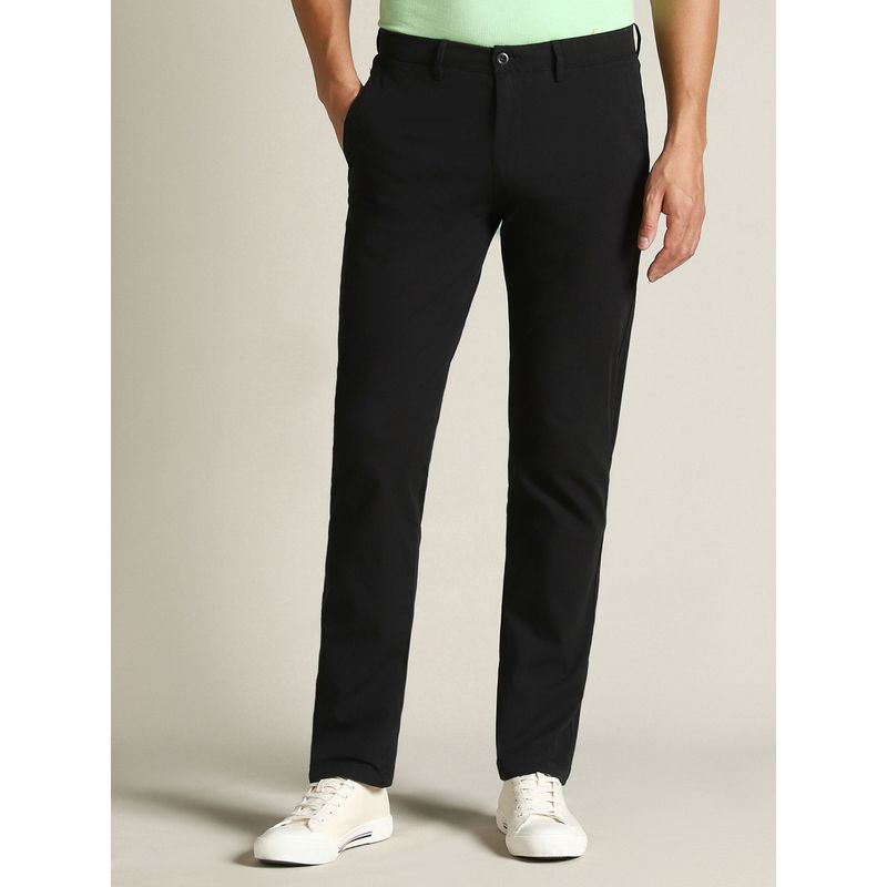 Dockers Men Black Mid Rise Slim Fit Trousers (36)