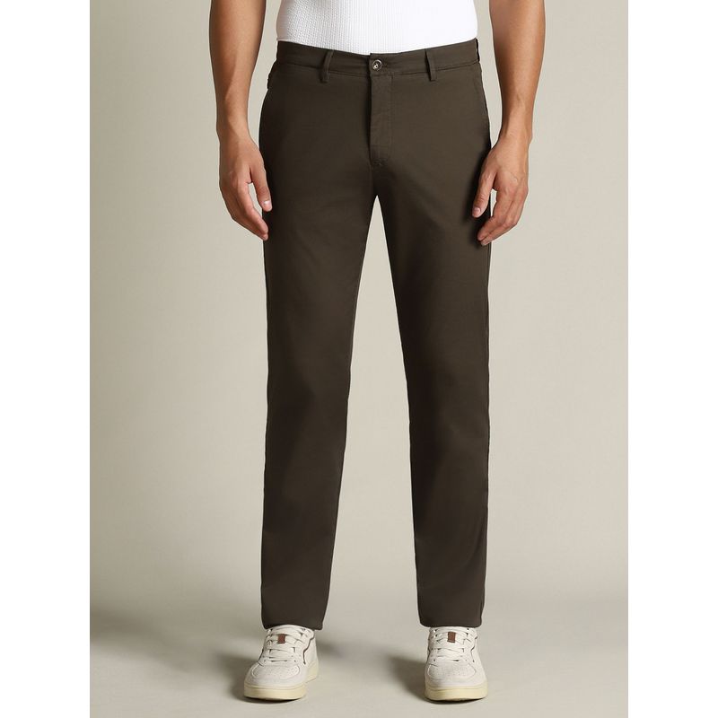 Dockers Men Brown Mid Rise Slim Fit Trousers (38)