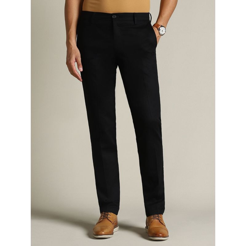 Dockers Men Black Mid Rise Slim Fit Trousers (36)