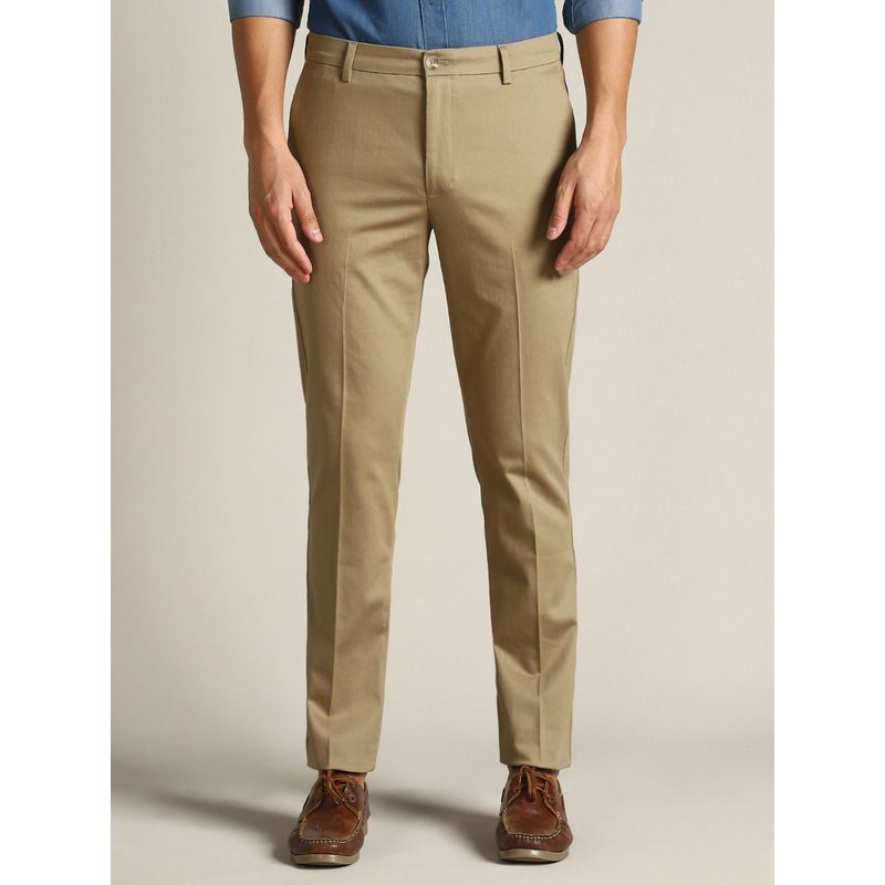 Dockers Men Beige Mid Rise Slim Fit Trousers (32)