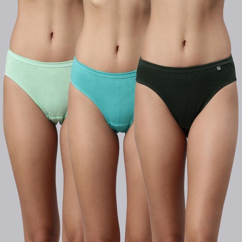 Buy Kryptic Womens Cotton SolidBrief (Pack of 3) Online