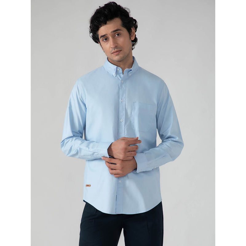 Subtract Casual Oxford Shirt in Sky Blue - Comfort Fit (38)