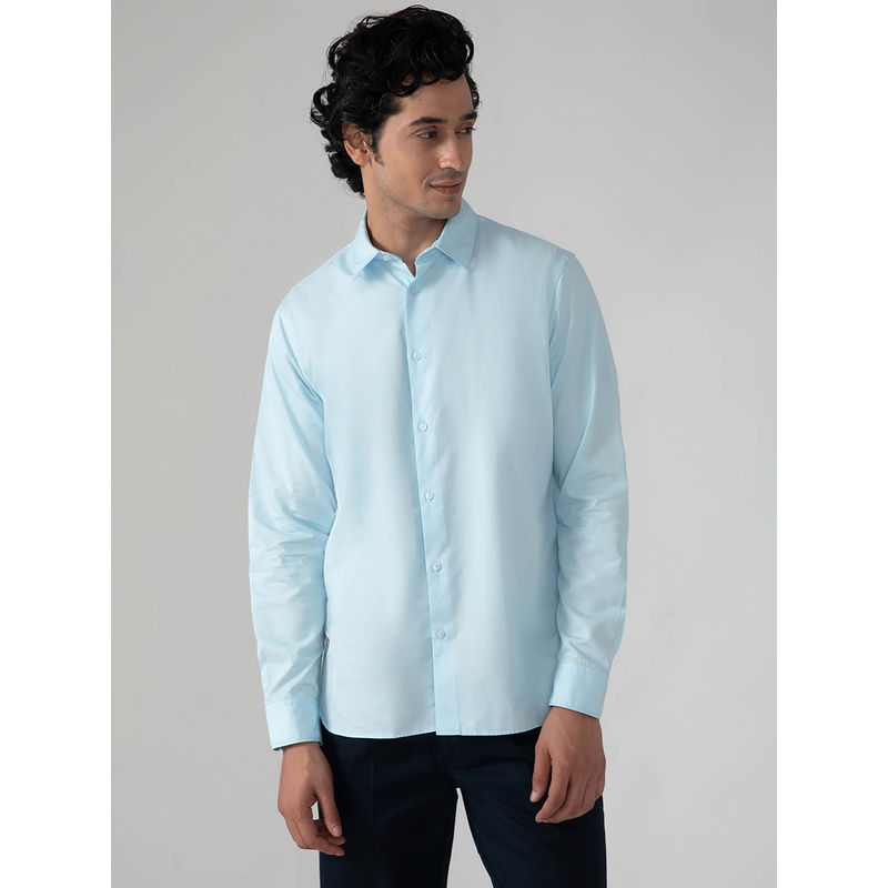 Subtract Cotton Tencel Shirt in Sky Blue - Comfort fit (38)