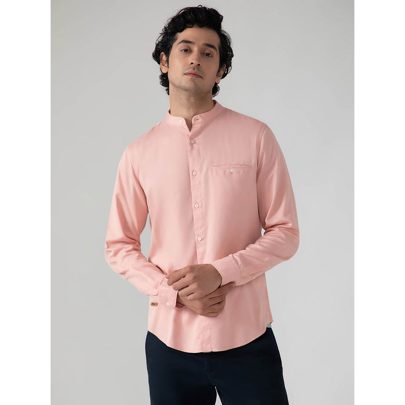 Subtract Cotton Tencel Shirt in Pink - Slim Fit (38)