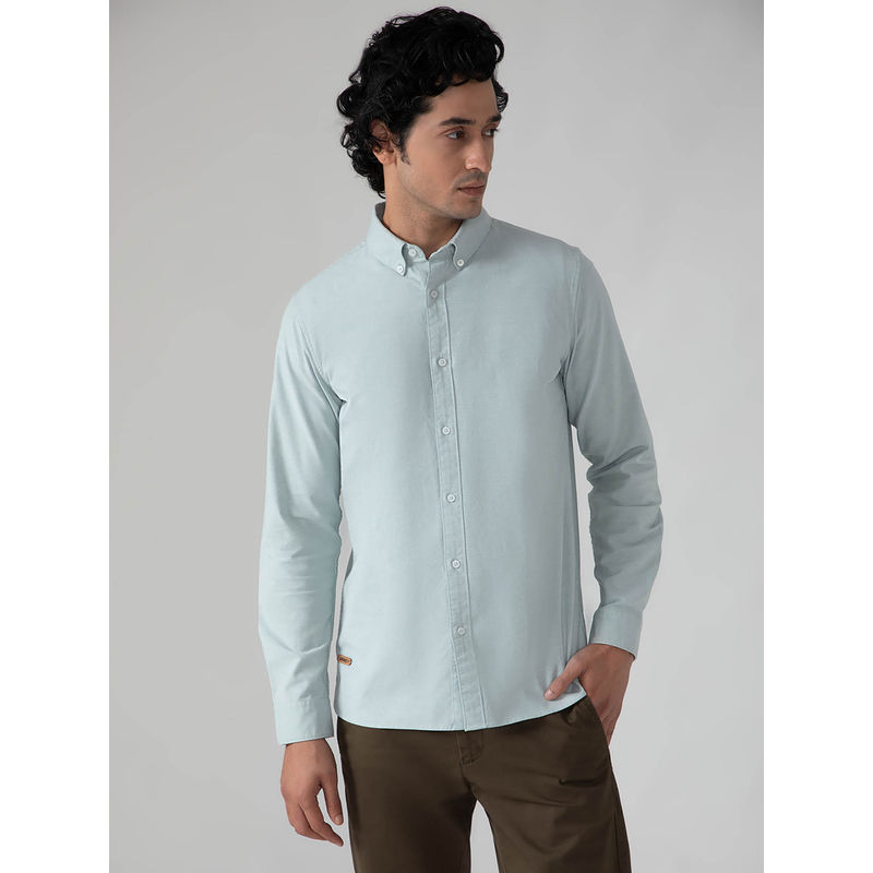Subtract Yarn Dyed Oxford Shirt in Mint Green - Slim Fit (38)
