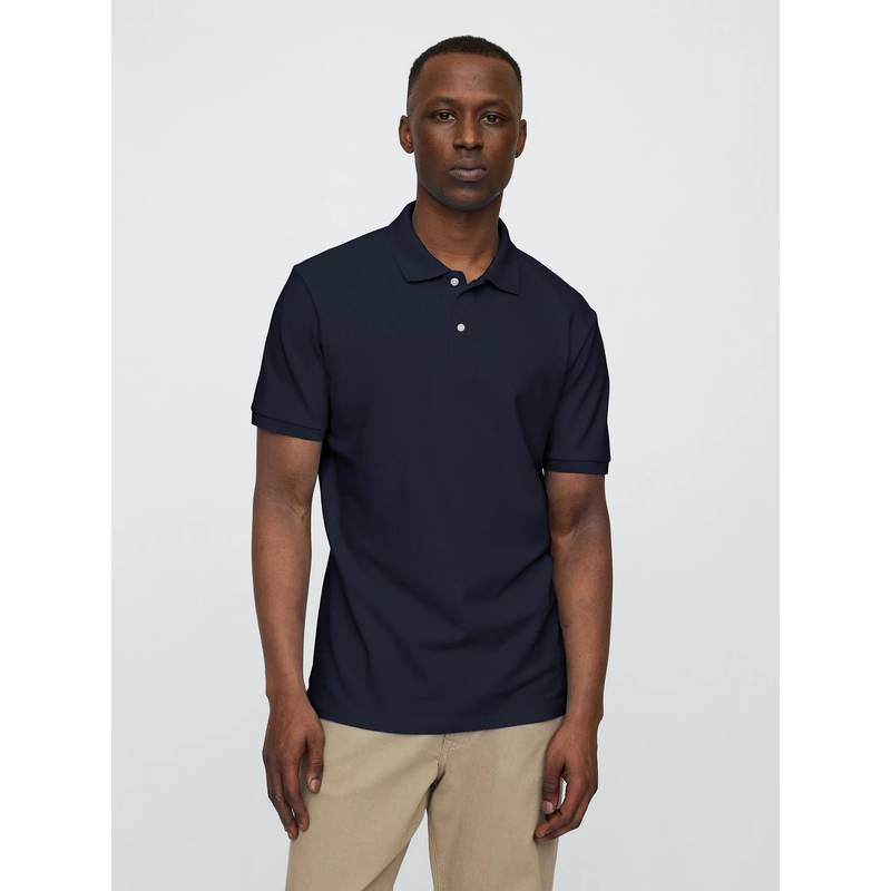 GAP Mens Polo Neck T-shirt - Navy Blue (L)
