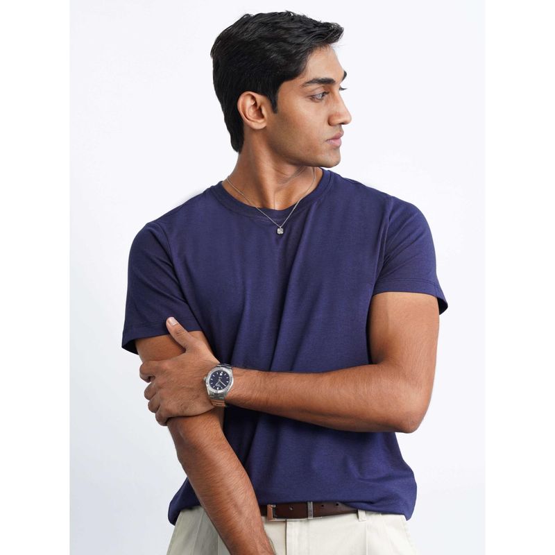 Cove and Lane Bamboo Soft Drape Cotton T-shirt - Navy Blue (M)