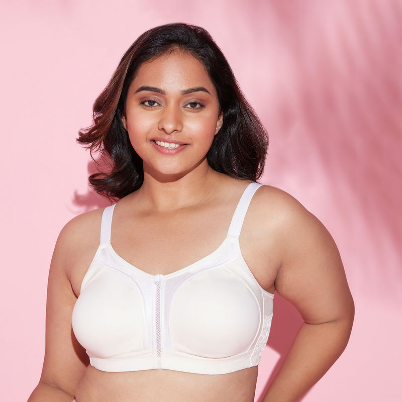 Nykd By Nykaa Everyday Cotton M-Frame Bounce Control Non-Padded Non-Wired Bra NYB101 Prestine (36B)