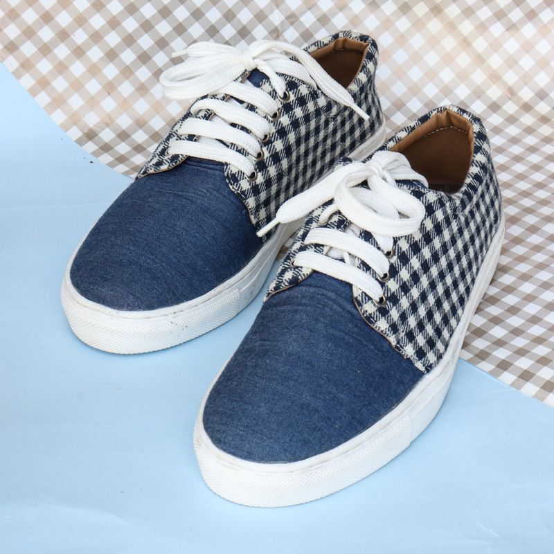 La Fiza Azure Printed Sneakers (UK 2)