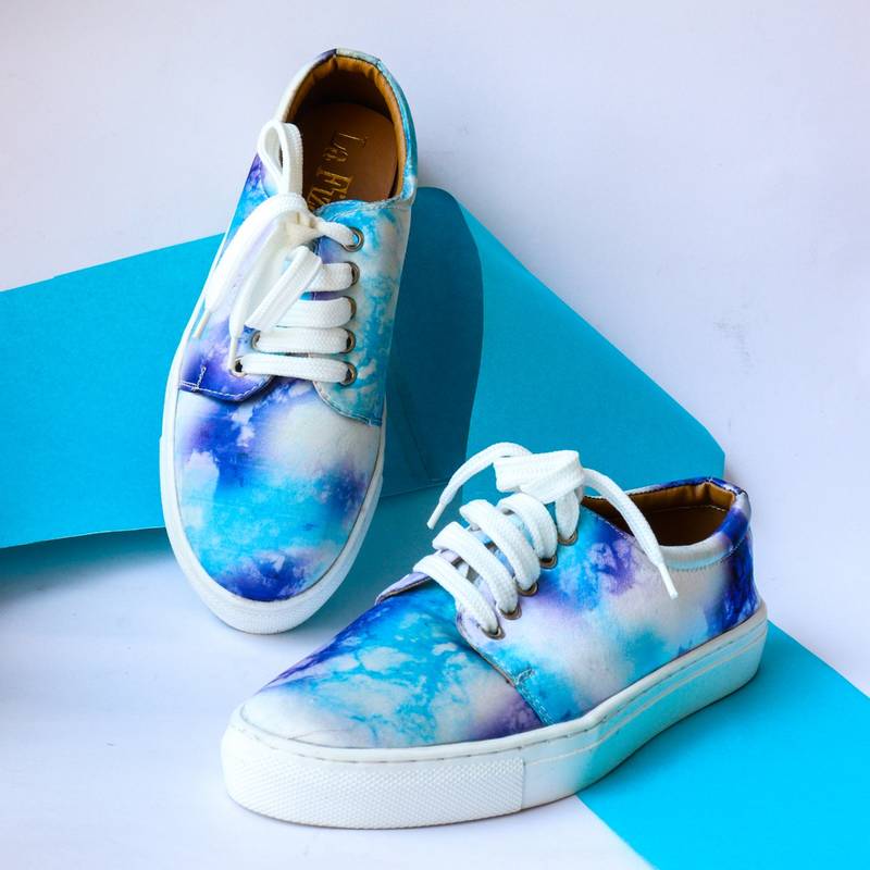 La Fiza Sky- Dye Printed Sneakers (UK 2)