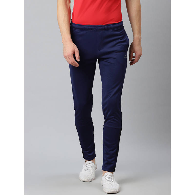 Alcis Men Navy Blue Solid Slim Fit Mid-Rise Track pant (M)