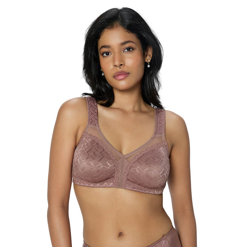 Triumph Mauve Dazzling Curve Non-Wired Non-Padded Minimizer Bra (40F)