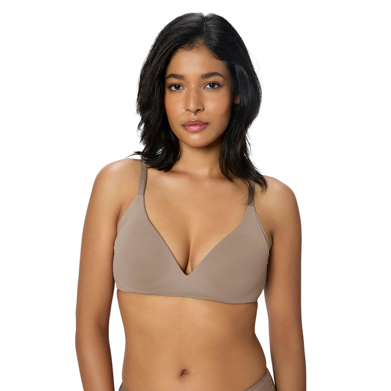 Triumph Grey Tri-Zone Antibacterial Non-Wired Padded Seamless Bra (34B)