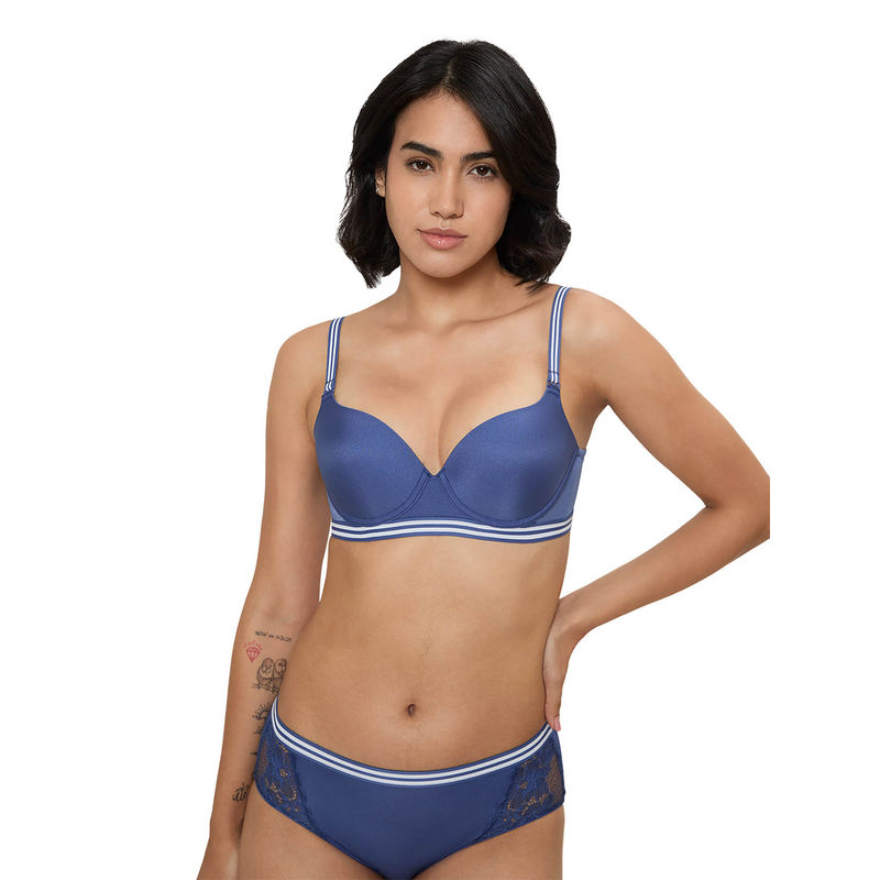 Triumph Blue Spotlight Non-Wired Padded Seamless Design T-Shirt Bra (34D)