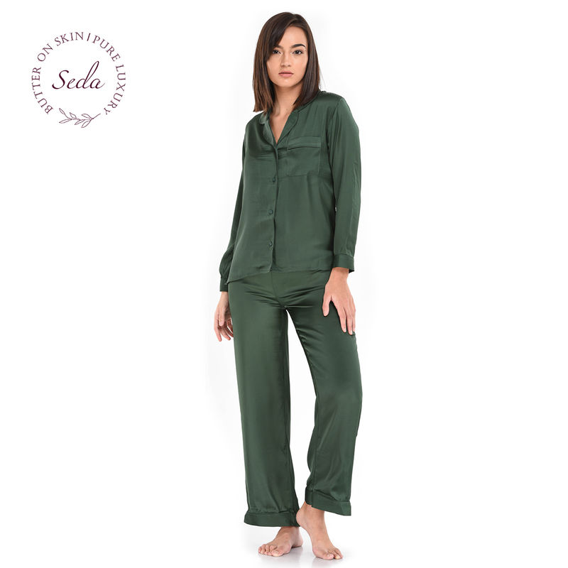Mackly Pyjama Pant With Long Sleeves - Green (XXL)