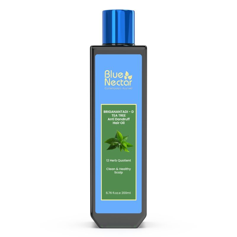 Blue Nectar Ayurvedic Anti Dandruff Hair Oil with Tea Tree Oil for Dandruff-Free Itchy & Dry Scalp
