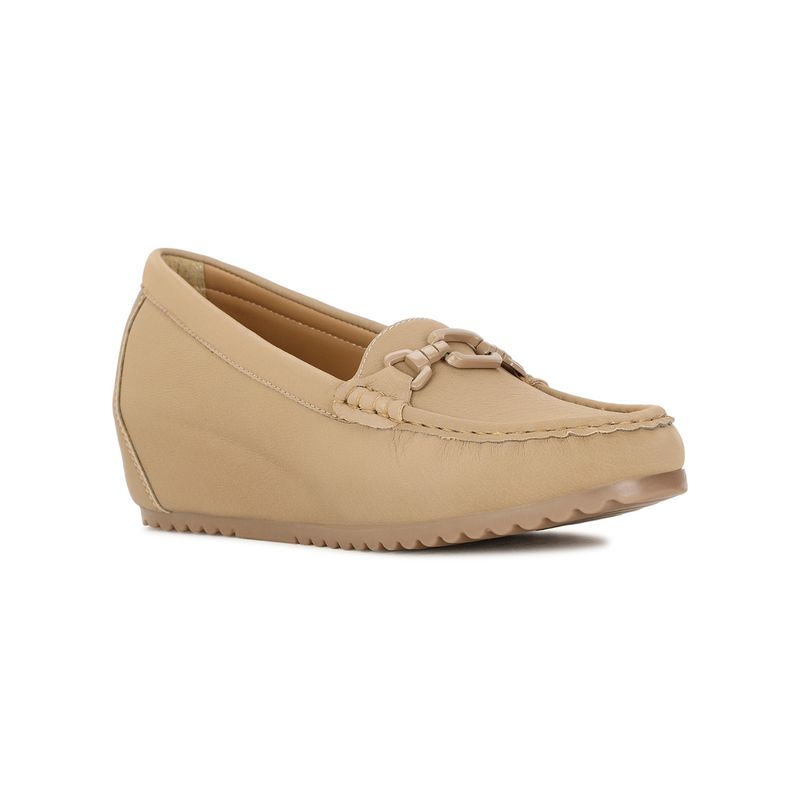 Bata Women Slip-On Loafers Beige (UK 5)