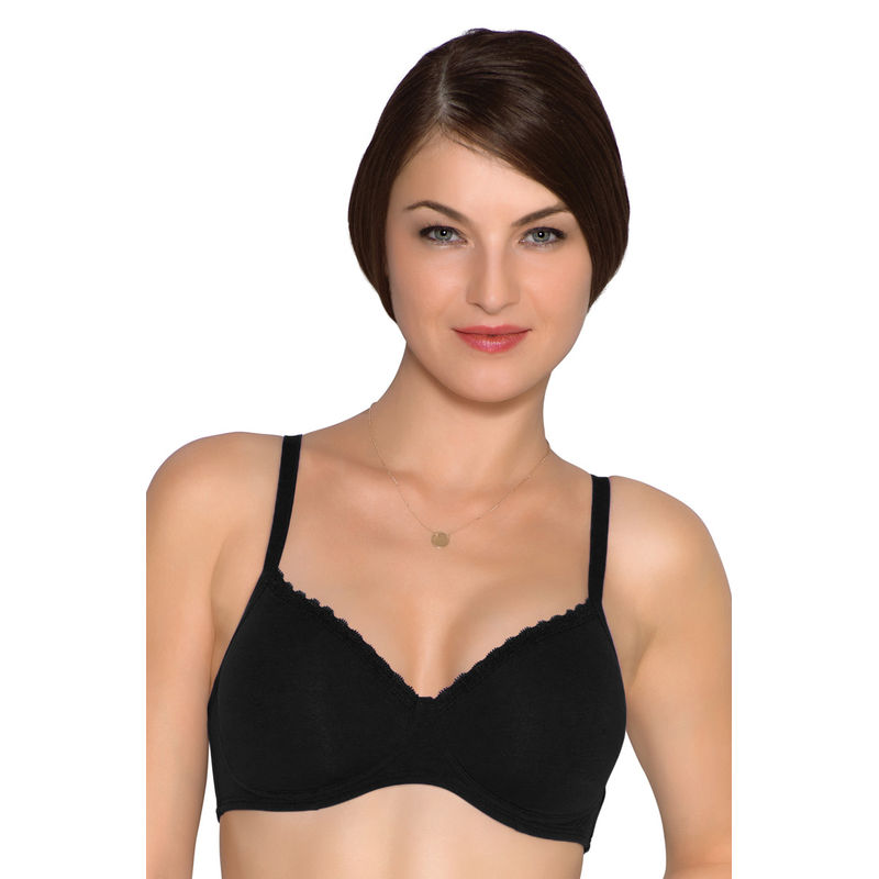 Amante Cotton Casuals Padded Non-Wired T-Shirt Bra - Black (34C)