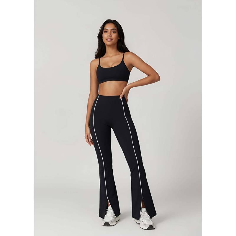Rock Paper Scissors Front Slit Bootcut Tights (XS)