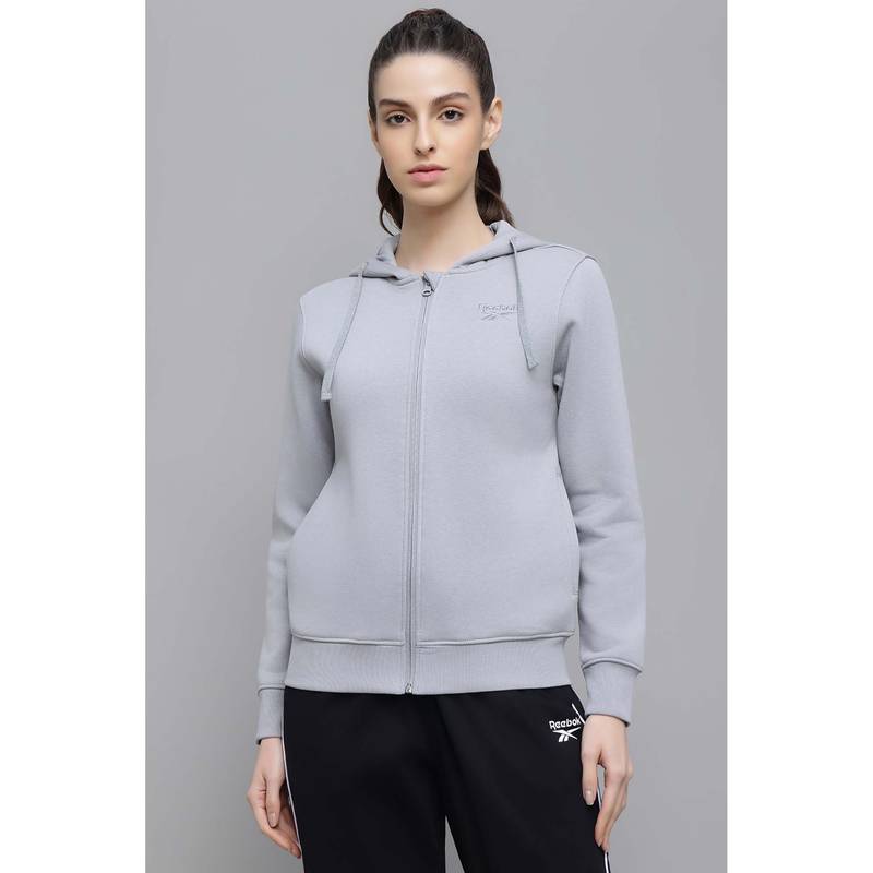 Reebok Women's Branded Fleece Grey Jacket (S)