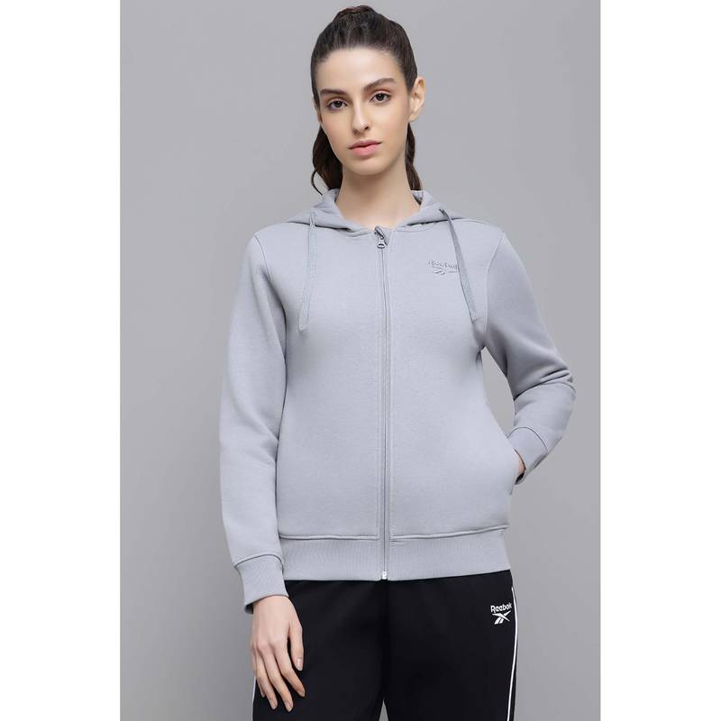 Reebok Women's Branded Fleece Grey Jacket (S)
