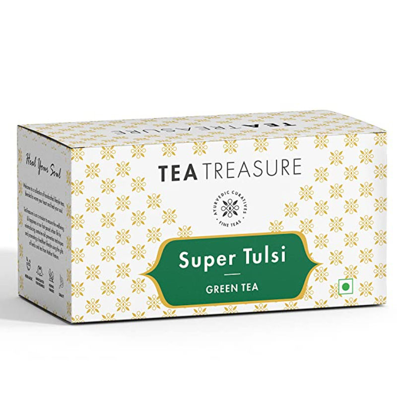 Tea Treasure Super Tulsi Green Tea 15 Pyramid Tea Bags