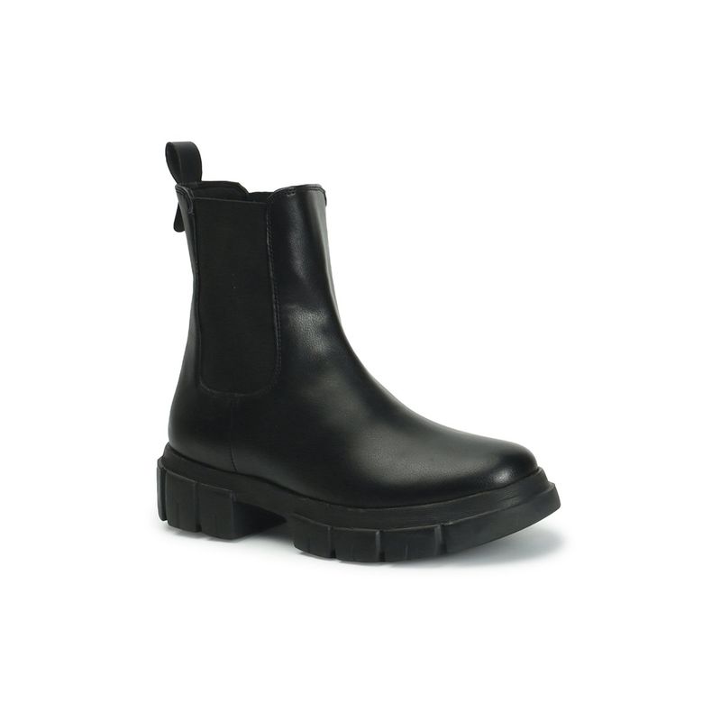 ELLE Womens Fashionable Black Color Slip On Chelsea Boots (EURO 40)