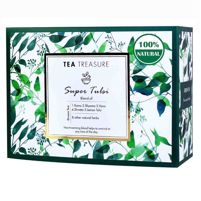 Tea Treasure Super Tulsi Green Tea 15 Pyramid Tea Bags