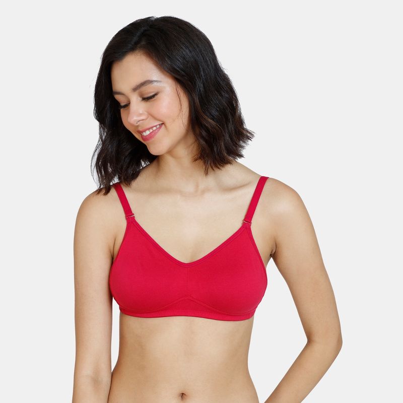 Zivame Beautiful Basics Double Layered Non-Wired Full Coverage Backless Bra - Cerise-Pink (36B)