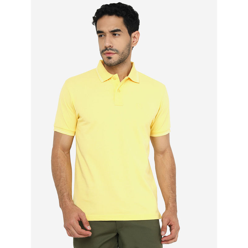 Greenfibre Lemon Yellow Polo Cotton Blend Tee (42)