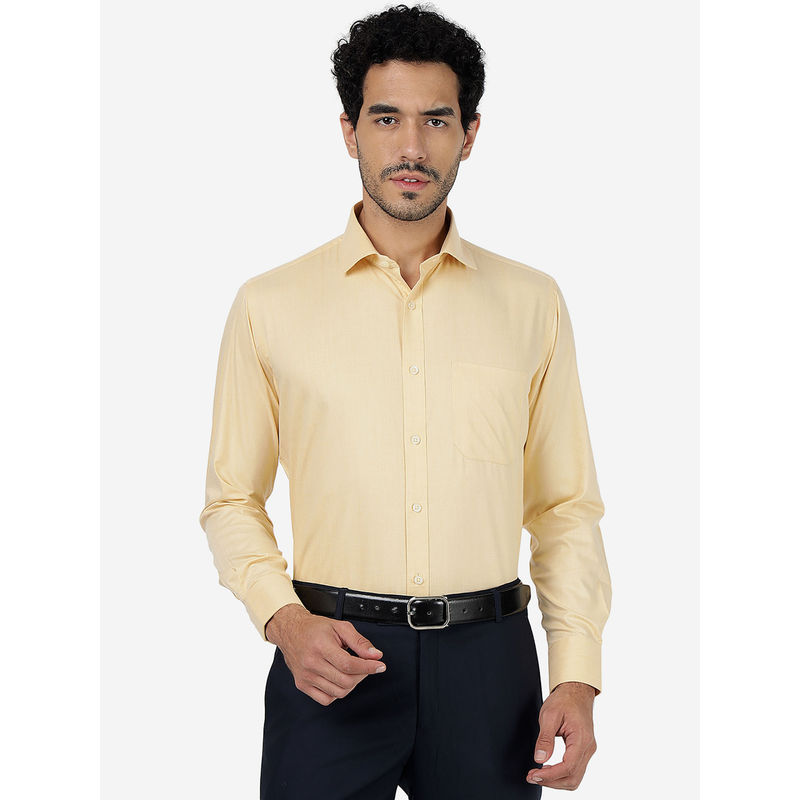 Greenfibre Yellow Formal Cotton Blend Dress Shirt (40)