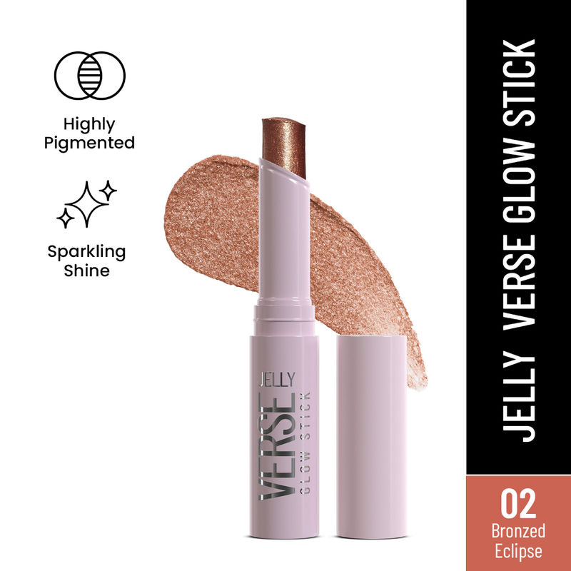 Swiss Beauty Jelly Verse Glow Eyeshadow Stick , Rich Color Payoff, Crease-Proof - 2 Bronzed Eclipse