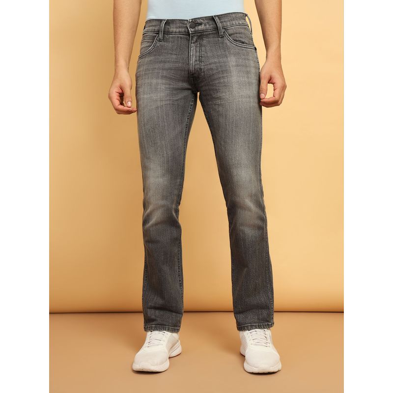 Wrangler Men's Grey Millard Straight Fit Mid Rise Heavy Fade Jeans (40)