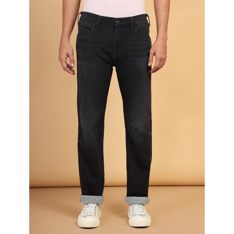 Wrangler Men's Black Davidson Straight Fit Mid Rise Jeans (30)