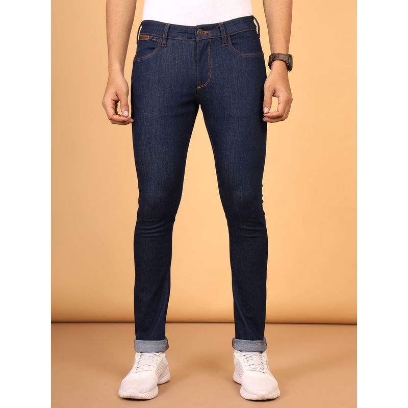 Wrangler Men's Blue Vegas Skinny Fit Low Rise Jeans (28)